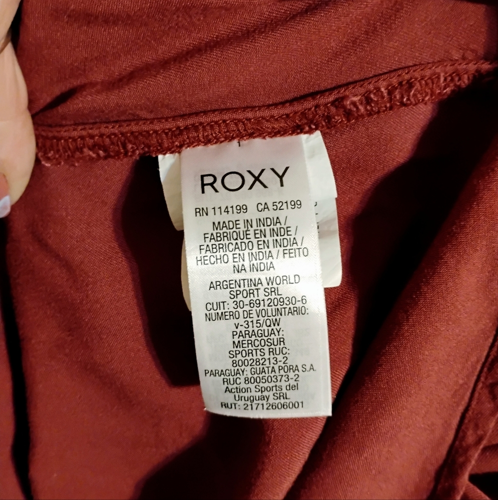 5/$50 EUC Roxy Womens Tomini Bay View Shirt Dress Snap Closure Oxblood Red Sz.S - Picture 8 of 10